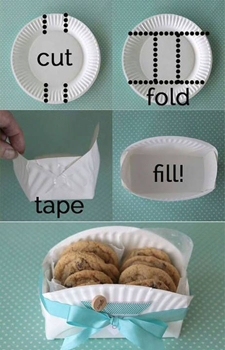 16 DIY Cookie Basket Made From A Paper Plate cff5776d2041f646b