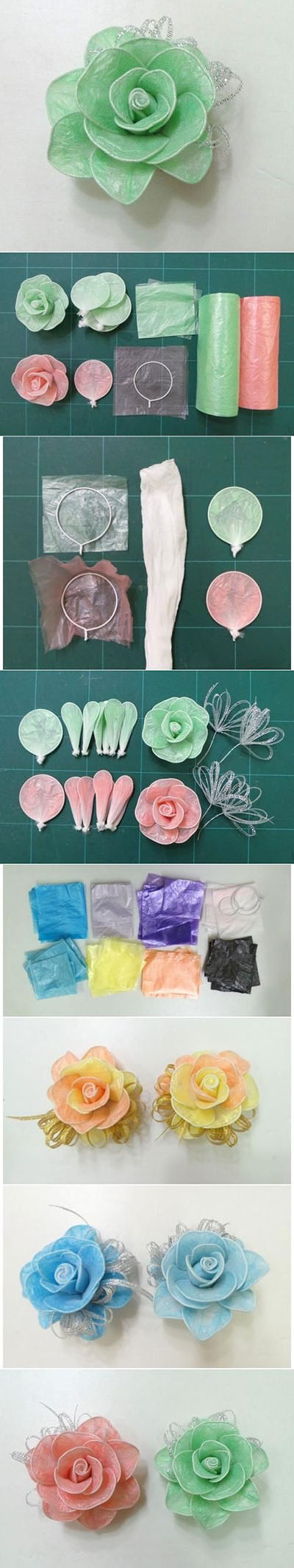 11   DIY Hair Roses Made from Colored plastic and Twist Ties a6331a6e