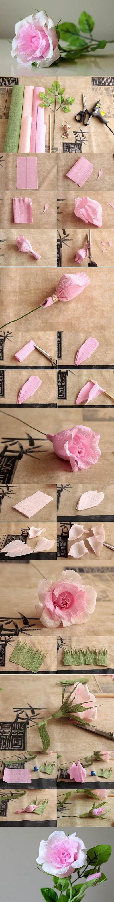 15  DIY Beautiful Crepe Paper Roses30a83c947