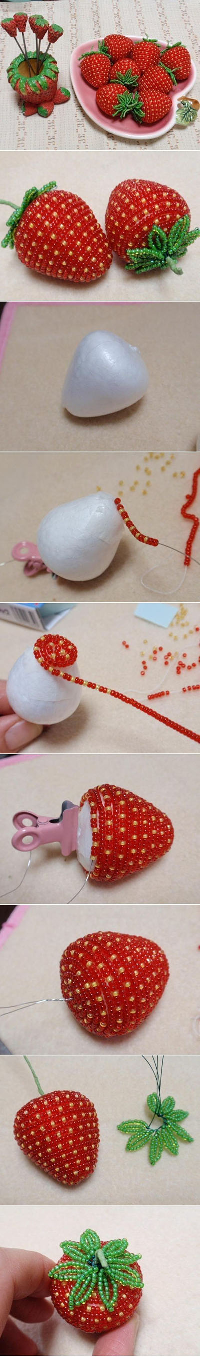 16 DIY Beads Strawberry Ornament1186f1b