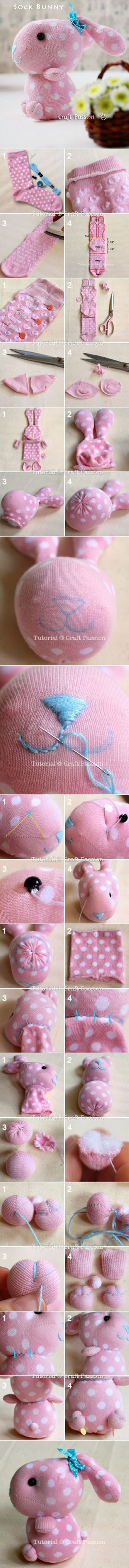 17 DIY Sock Bunny Sewing Tutorial 223ea5