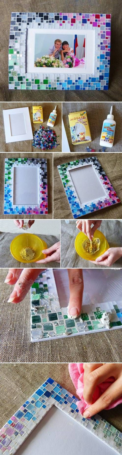 6  DIY Colorful Mosaic Picture Frame085d7a