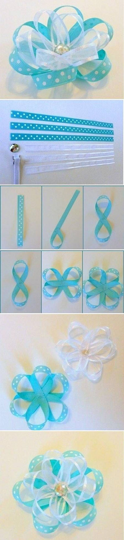 15 DIY Beautiful Blue Flower Bow cb463c5e7
