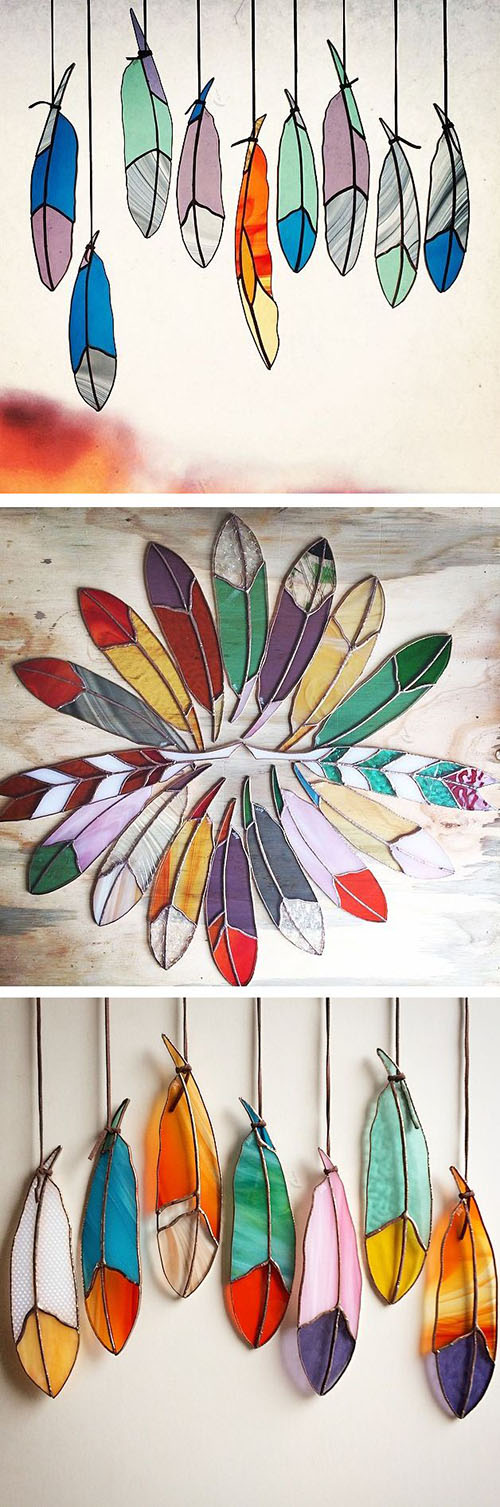 16 Stained glass feathers 2c9b4cf7