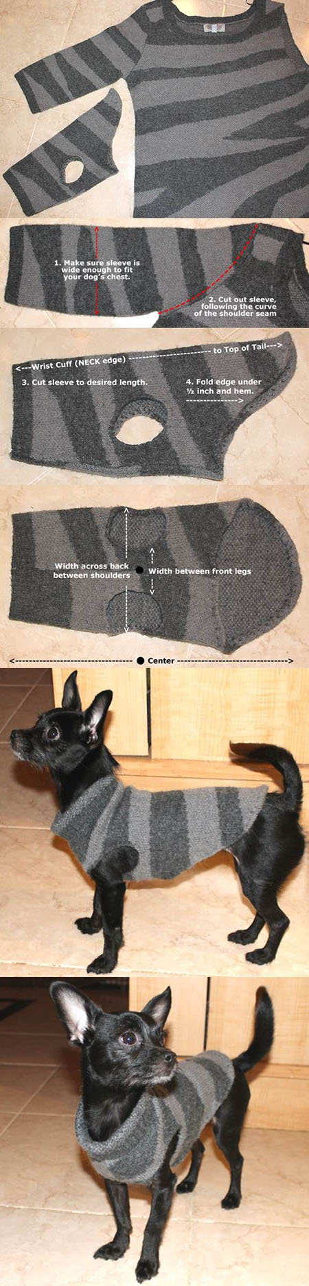 21 DIY Dog Sweater from a Used Sweater 494d048f8