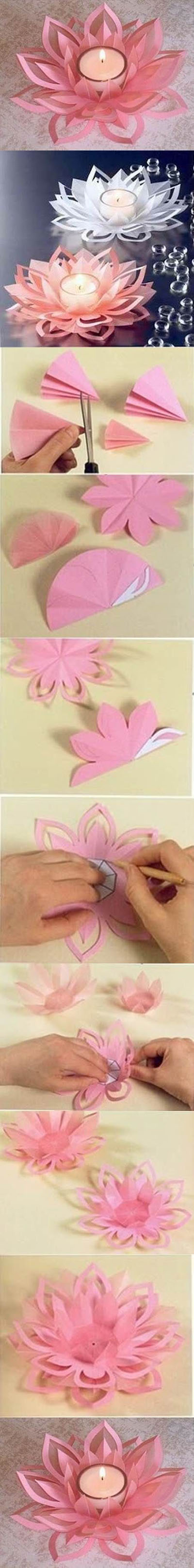 DIY Paper Lotus Candlestick | Useful Tutorials