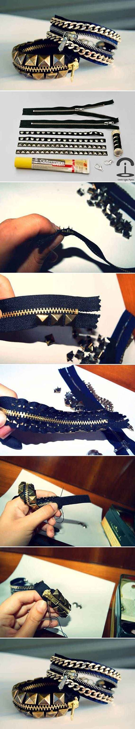 Studded Zipper Bracelet | Useful Tutorials