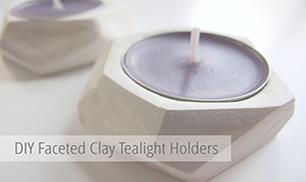 DIY Faceted Clay Tealight Holders