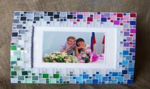 DIY Colorful Mosaic Picture Frame