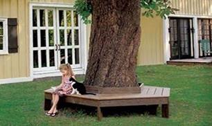 How to build a bench around a tree