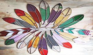 DIY stained glass feathers