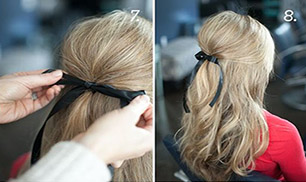 Half up Half Down Bow Hairstyle for Long Hair